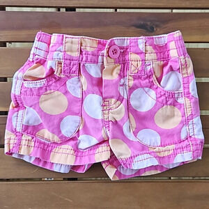 Circo Baby Girl Cotton Pink Orange Polkadot Shorts 6M